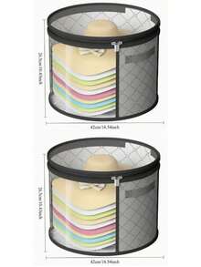 1 pièce Seau de rangement pour chapeau rond, sac de rangement pour chapeau transparent pliable avec fermeture éclair anti-poussière, portable unisexe, convient aux chapeaux à larges bords et aux chapeaux de cowboy, boîte de rangement pour chapeau, porte-chapeau, rangement de placard, boîte de rangement pour chapeau - Multicolore - Voir 10