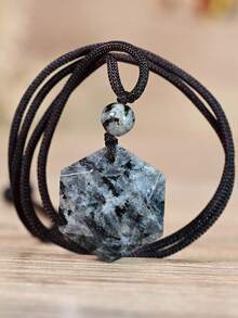 Yumfeel Multi-Faceted Hexagram Natural Stone Pendant Necklace, Bohemian Fashion Women's Jewelry, Suitable For Christmas, Valentine's Day Gifts - Multicolor - View 11