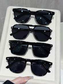 4 Pairs Men's Combination Frame Sunglasses, Classic, Suitable For All Face Shapes, Vacation Outfits, Daily Commute, Work Occasions, Gatherings. - Multicolor - View 9