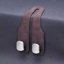 Suede Car Seat Back Hook, Hidden Dual Metal Hanger For Headrest, Interior Storage Organizer (Black/Brown/Grey) - A - View 12