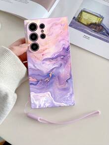 #Android# 1 buah Casing Ponsel TPU Ungu Gradien Pola Marmer Emas Cair Tahan Guncangan dan 1 buah Tali Pergelangan Tangan Silikon Ungu, Cocok untuk Casing Ponsel Serbaguna/Casing Ponsel dengan Tali/Casing Ponsel Lucu/Casing Ponsel Apple/Casing Ponsel Android/Casing Ponsel/Casing Ponsel/Casing Ponsel - MultiWarna - View 4