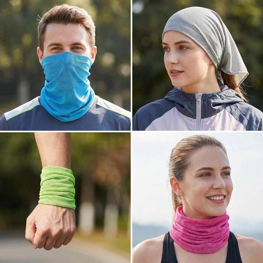 Braga para el cuello y máscara facial para ciclismo al aire libre, 4 colores, 1 pieza/paquete, talla única - Multicolor - Ver 1