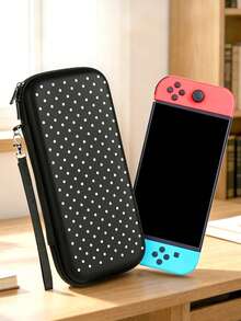 Polka Dot Game Console Storage Bag, Large Capacity Hard Shell Protective Case, Suitable For Switch2 Console Storage, Anti-Drop Protective Case, Handheld - View 3