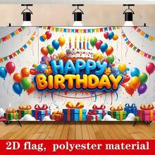 1pc Vibrant Birthday Banner, Multi-Functional, Suitable For Indoor And Outdoor Use, Perfect For Birthday Celebrations And Occasions, Ideal For Display And Decoration Of Birthday Parties - Multicolor - View 4
