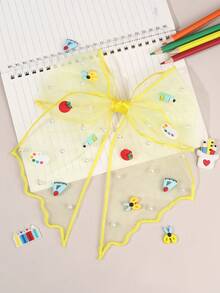 1pc Back To School Yellow Bow Hair Clip, School Supplies For Girls, Teen, Cute Barrettes, Hairpin, Gift, Daily Hair Accessories - Multicolor - View 3