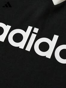 Adidas Summer New Breathable Sports Retro Jersey Style Polo Collar Top - Black and White - View 4