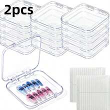 2pcs Wearable Nail Storage Box Transparent Artificial Fake Nails Display & Storage Case Dustproof Portable Handmade Press-On Nails Organizer For Nail Salon & Home DIY Manicure Supplies - View 12