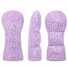 1pc Purple Plush Leopard Print Golf Club Head Cover, Suitable For Driver, Fairway Wood And Hybrid Clubs, Unisex Design, Durable And Stylish Golf Club Protection Cover - Multicolor - View 6