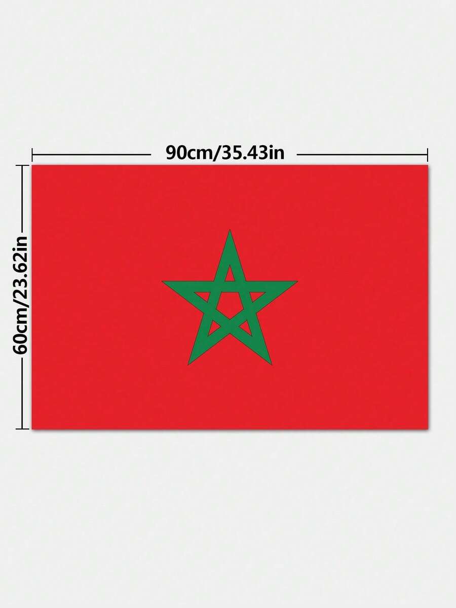 Moroccan National Flag, Size 5, 60x90cm, Single-Side Display - Morocco - View 1