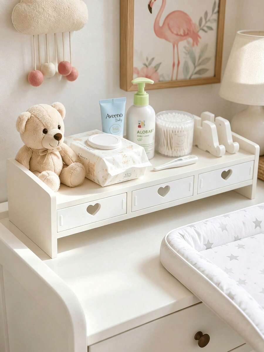 Baby Nursery Desktop Storage Rack With Multiple Drawers, Mini Bed Design, Suitable For Baby Essentials, Toys, Books, Accessories And Montessori Desk - Storage - View 1