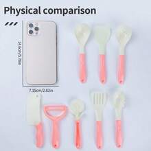 34pcs Simulation Play Food Fruit Vegetable Toy Set With Multiple Cooking Utensils, Children's Pretend Play Kitchen Party Gift Toy Set, Simulated Cooking Toy Set, Gift For Boys And Girls Children's Day, Birthday Party, Christmas - Pink - View 3