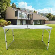 LEO IRIS 4FT/6FT Folding Table With Carrying Handle, Heavy Duty Rectangular Table For Kitchen, Dining Room, Party, Wedding, Indoor & Outdoor Meals, Christmas Gift- White - White - View 6