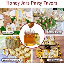 48-Piece Mini Honey Jar Party Gift Set, 1.5-Ounce Small Hexagonal Glass Honey Jars, Comes With Spoons, Lids, Cute Stickers, Bee Decorations, Gift Bags, And Twine, Suitable For Baby Parties, Weddings, And Birthday Parties. - 1.5 Oz Hexagon - 96 Set With Labels - View 6
