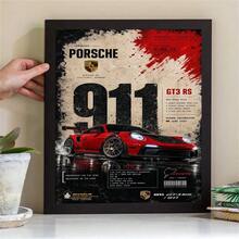 1PC Porsche 911 GT3 RS Vintage Grunge Canvas Wall‑Art, Nurburgring Lap Record And Car‑Specs Poster, Unframed Canvas Print For Car Lovers Garage Bedroom Man‑Cave Wall Decor - GT3 RS - View 4