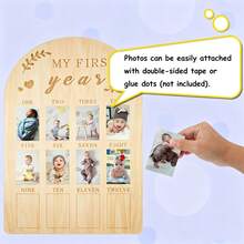 Wooden Baby Monthly Growth Commemorative Photo Frame, Newborn Growth Record Photo Display Ornament, Hanging Decor, Great Gift For Newborns - 1PC - View 9