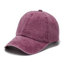 Solid Color Vintage Washed Baseball Cap, Solid Black, Soft Texture, Casual Sports Hat, Adjustable Baseball Cap, Denim Distressed Classic Hat Design, Durable, Vintage Adjustable Baseball Cap Suitable For All 12 Months - Multicolor - View 4
