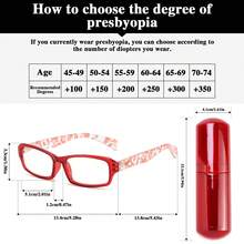 1pc New Colorful Printed Frame Reading Glasses With Matching Colorful Pen Holder Storage Box, Portable And Elegant, High-Definition Lenses For Office And Reading, Mini Portable Pen Holder Packaging - Blue - View 11