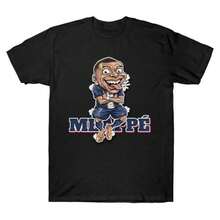 ----- T-shirt unisexe été-automne - T-shirt Mbappé - Saison de la rentrée scolaire - Fête, rendez-vous, rassemblement, sport, t-shirt décontracté - Cadeau idéal - Noir - Voir 1