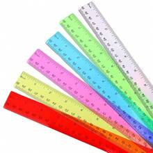 1pc 12-Inch Flexible Transparent Plastic Ruler, Multi-Color, With Centimeter And Inch Scales, Suitable For Classroom, Office, For Teachers And Students, Essential School Supplies - Multicolor - View 6