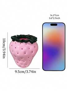 1pc Strawberry Shaped Multifunctional Desktop Storage Box, Cute Multi-Scene Storage Cup, Makeup Brush Holder, Pen Holder And Mini Vase, Suitable For Vanity, Bedroom, Office Desk, Japanese Cute Style Desktop Decor, Home Decoration Girl Gift - Multicolor - View 8