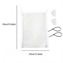 1pc Poolside Mesh Storage Bag With Adjustable Zipper Tie, Ground Pool Float Storage Net, Floating Storage Hanging Bag For Pool Accessories And Beach Balls - 1pc Bag + 2 Hooks + 2 Cable Ties - View 11