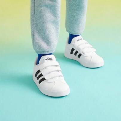 Adidas Kids Hook And Loop Sports Casual Sneakers White Training Shoes DB1837