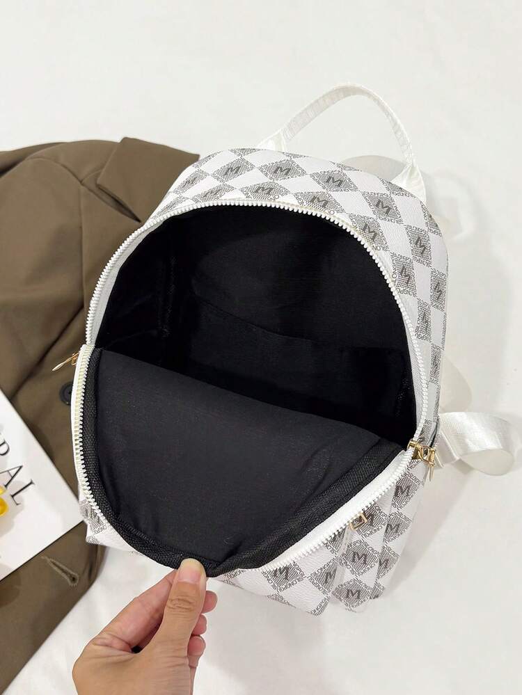 Tas Ransel Kecil Wanita Klasik Baru Kasual Modis, Tas Bahu Ganda, Tas Tangan, Kulit Serbaguna - Putih - View 7