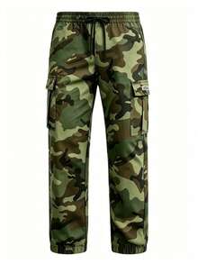 Men's Casual Cargo Pants, Fashionable Camouflage Cargo Pants, Suitable For Outdoor Hiking And Casual Outings, Spring/Summer - Army Green - View 5