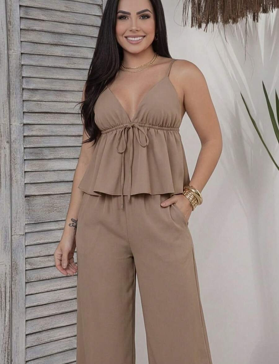 Women Two-Piece Outfits - Hazelnut - View 1