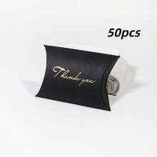 50pcs Thank You Pillow Boxes, Small Wedding Favor Packaging Boxes, Gift Boxes, Thank You Candy Favor Boxes For Wedding, Halloween, Christmas, Back To School, Birthday Party - View 11