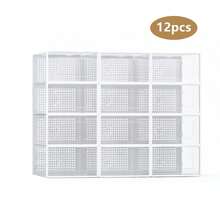 6/12/24pcs Transparent Shoe Storage Boxes, Stackable Shoe Boxes, Flip-Top Shoe Storage Containers (Adults, Women/Men), Rectangular, Organized Storage, Easy To Assemble, Dust-Proof, Foldable And Stackable, Sturdy And Durable, Space-Saving, Suitable For Entryway, Hallway, Closet, Living Room, Bedroom, Office, Dorm, Under Bed, Boot & Shoe Boxes, Summer, Graduation Season, Moving - View 8