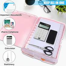 Carpeta de Plástico PP de Doble Capa para Niños, Multifuncional con Ranura para Bolígrafo, Clip para Papel, Almacenamiento y Clasificación, Portadocumentos para Estudiantes, Bolsa de Archivo - Negro - Ver 5