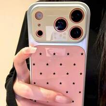 1件亮面星星圖案手機殼，適用於 Apple 17AIR/16PROMAX/15PLUS/14/iPhone13 - 粉色 - 查看 5
