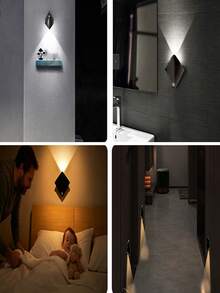 Lampu Malam Sensor Gerak Persegi, Lampu Dinding LED, Saklar Sensor Otomatis, Bertenaga Baterai (Tanpa Baterai), Cocok Untuk Koridor, Lorong, Tangga, Samping Tempat Tidur, Kamar Mandi, Dll., Lampu Malam, Lampu Sensor Lemari Pakaian. - MultiWarna - View 8