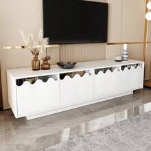 Modern 4-Door TV Stand With Wavy Design - Stylish Storage Solution For Living Room, Entertainment Center, And TV Support, 170*40*45 - 1 - View 10