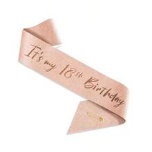 18th Birthday Gold Decorations, Adult Birthday Gift For Her, 18th Birthday Gift For Women, 18th Birthday Party Gift, 18th Birthday Sash And Crown + Ins Foil Style Foldable Birthday Card + Faux Pearl Brooch - 18 Years Old - View 4