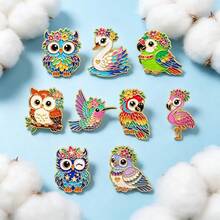 1/9pcs Cute Cartoon Colorful Bird Lapel Enamel Pins And Brooches Badge Pins For Backpacks Bags Backpack Cool Decoration Friend For Gift - Multicolor - View 7