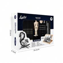 Charcoal Art Set, Professional Drawing Kit With Graphite Pencils, Charcoal Sticks, Blending Cloth & Eraser, Ideal For Sketching, Shading & Layering, Perfect For Artists, Students & Hobbyists - A - View 11
