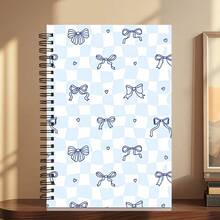 Pastel Blue Spiral Notebook - Elegant Light Blue Bows Design, Compact College Ruled Journal With Smooth Writing Paper, Portable Notebook For School, Office, Gift - Ideal For Students, Professionals, Journaling & Note-Taking, Study Notes - One Book (50 Pages, 100 Pages) - View 9