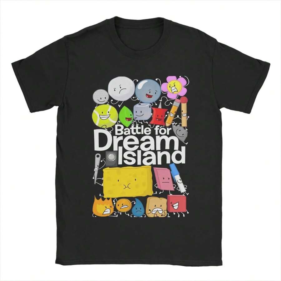 BFDI Battle For Dream Island T-Shirt Summer Cotton T Shirts For Men Harajuku Custom Logo Tee Shirt Short Sleeve Y2K Retro Tees - Shape - View 1
