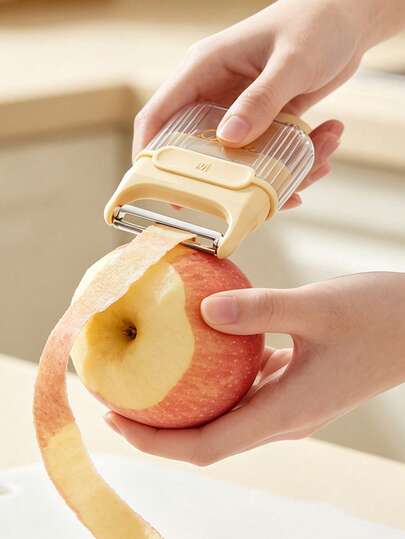 Pelador portátil con caja de almacenamiento, pelador para viajes y picnics