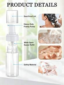 5/3/1pc Pump Head Foaming Dispenser Bottle 150ml Dense Foam Daily Care Travel Essential - Multicolor - View 4