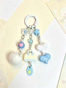 1pc Sweet Bag Charm, Cute Girly Beaded Backpack Decoration - Multicolor - View 5