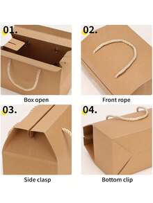 Custom-Logo Paper Box With A Handle. Suitable For Packaging Small Gifts Such As Scented Items, Cosmetics, Or Handmade Candles. An Ideal Gift For Him Or Her-Perfect For Weddings, Parties, Birthdays, And Christmas. - Multicolor - View 7