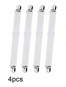 4pcs Triangular Bed Sheet Clips Set With Adjustable Elastic Rope And Durable Metal Buckle, Reusable Invisible Anti-Slip Straps For Securely Fixing Bed Sheets, Sofa Cushions, Headboards, Home Decor, Bedroom Decor, Room Decor, Essential Home Supplies, College Dorm Essentials, Black And White Dual Colors, All-Season Versatile, Practical Home Goods, Suitable As New Year Home Gift - Multicolor - View 10