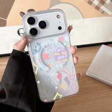 [24h Shipping From DE/FR/ES]Apple 17 16 15 Promax  21 22 23 24 25 26 Ultra Galaxy  Case: Compatible With  17, Shockproof, Magnetic, Anti-Yellowing, Anti-Scratch, Anti-Fingerprint, Heat Dissipation, Transparent Acrylic Case With Colorful Cartoon Print For  17/17 Pro/17 Pro Max/17 Air/16e/16 Pro Max/16 Pro/16/15/14/13/12/11 CX1 - Clear - View 4