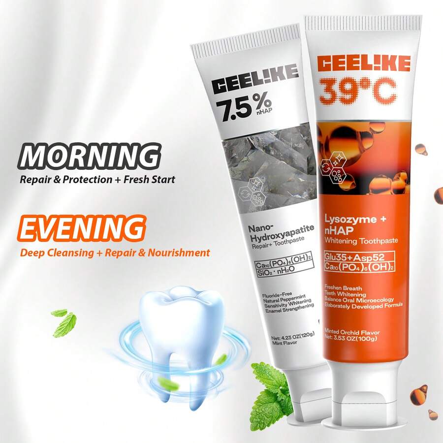 CEELIKE Lysozyme Toothpaste & Hydroxyapatite Toothpaste Combo Pack - Fruit Flavor - View 1