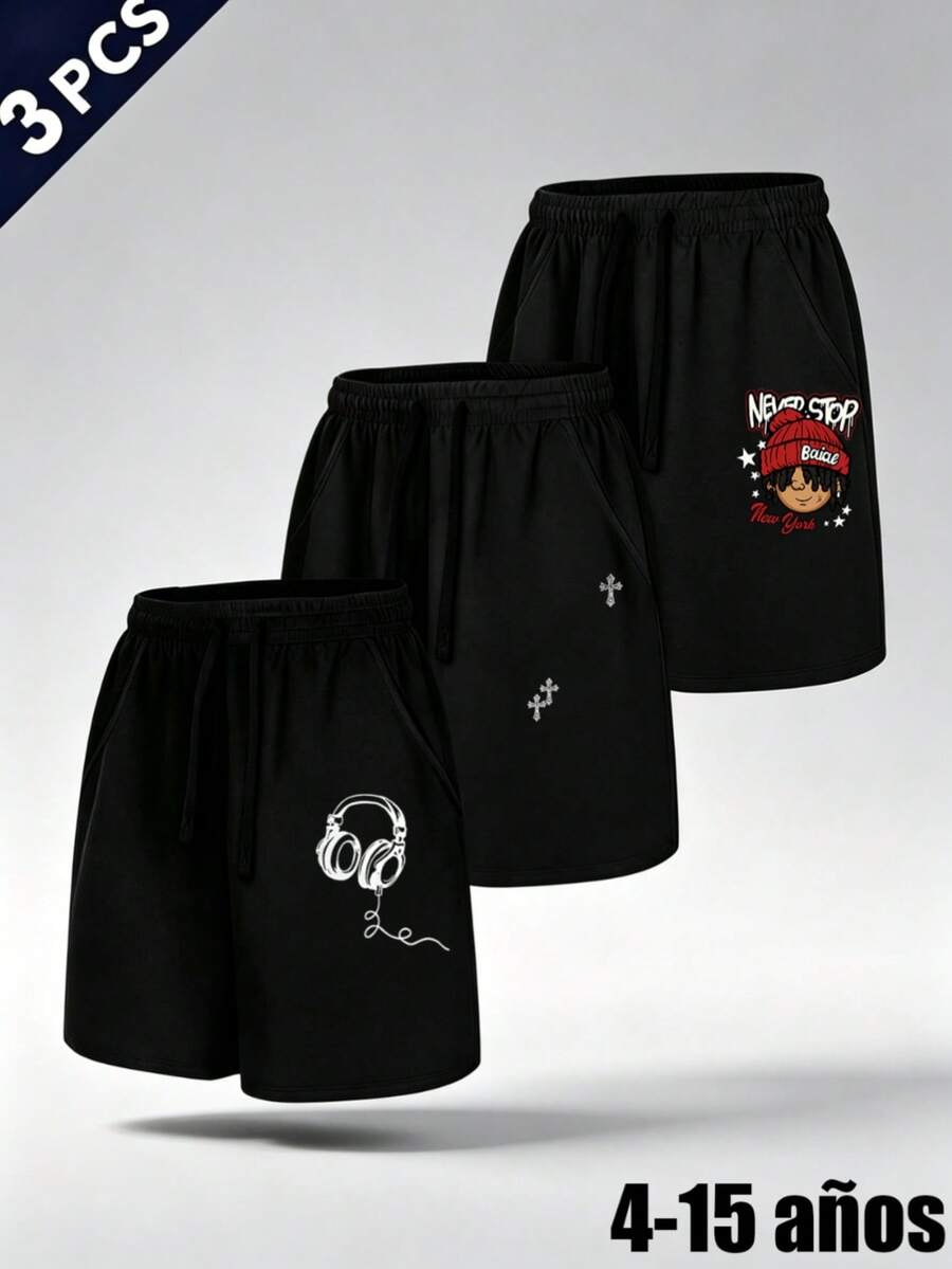 Tween Boys Shorts - Black - View 1