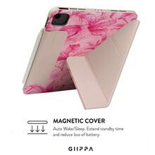 GIIPPA Custodia protettiva rosa nude chiaro e rosa a pois con gigli, cover magnetica staccabile a tripla piega antiurto, compatibile con iPad Mini 6/7, Air 2/3/4/5/11/13, 5/6/7/8/9/10/11, Pro 10.5/11/12.9, perfetta per San Valentino, ritorno a scuola, ufficio, Natale, Ognissanti, Ringraziamento, regalo per la fidanzata, regalo per la stagione dei matrimoni, estetica minimalista da campus, ufficio e vacanze - Multicolore - Visualizzare 5