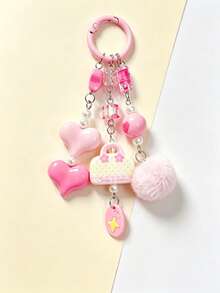 1pc Sweet Bag Charm, Cute Girly Beaded Backpack Decoration - Multicolor - View 6